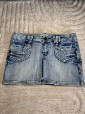 Y2K 725 Originals Light Blue Denim Mini Skirt - Classic Casual Women’s Skirt